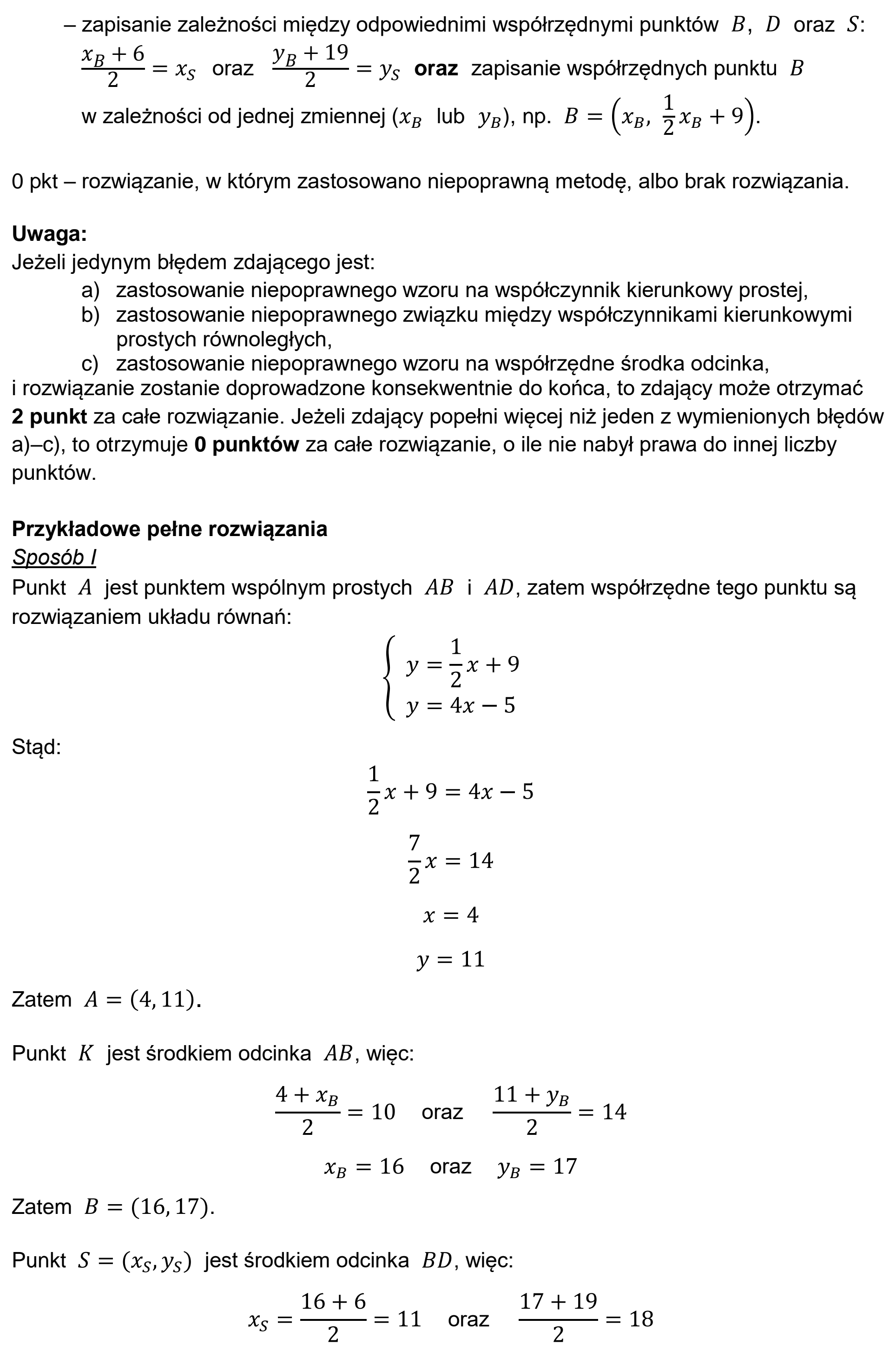 Matura dodatkowa, czerwiec 2026, odpowiedź do zadania 32, fragment 2
