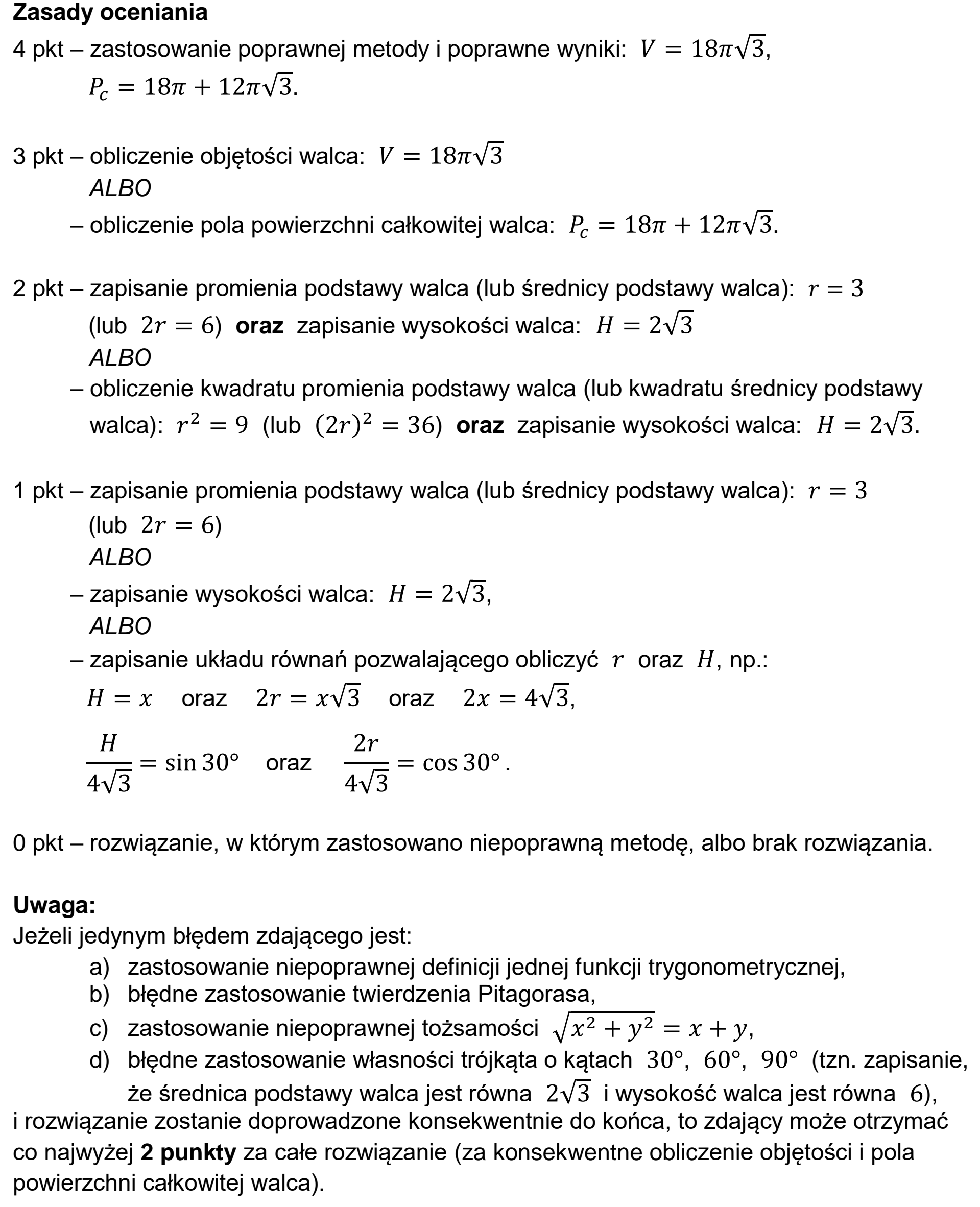 Matura dodatkowa, czerwiec 2026, odpowiedź do zadania 33, fragment 1