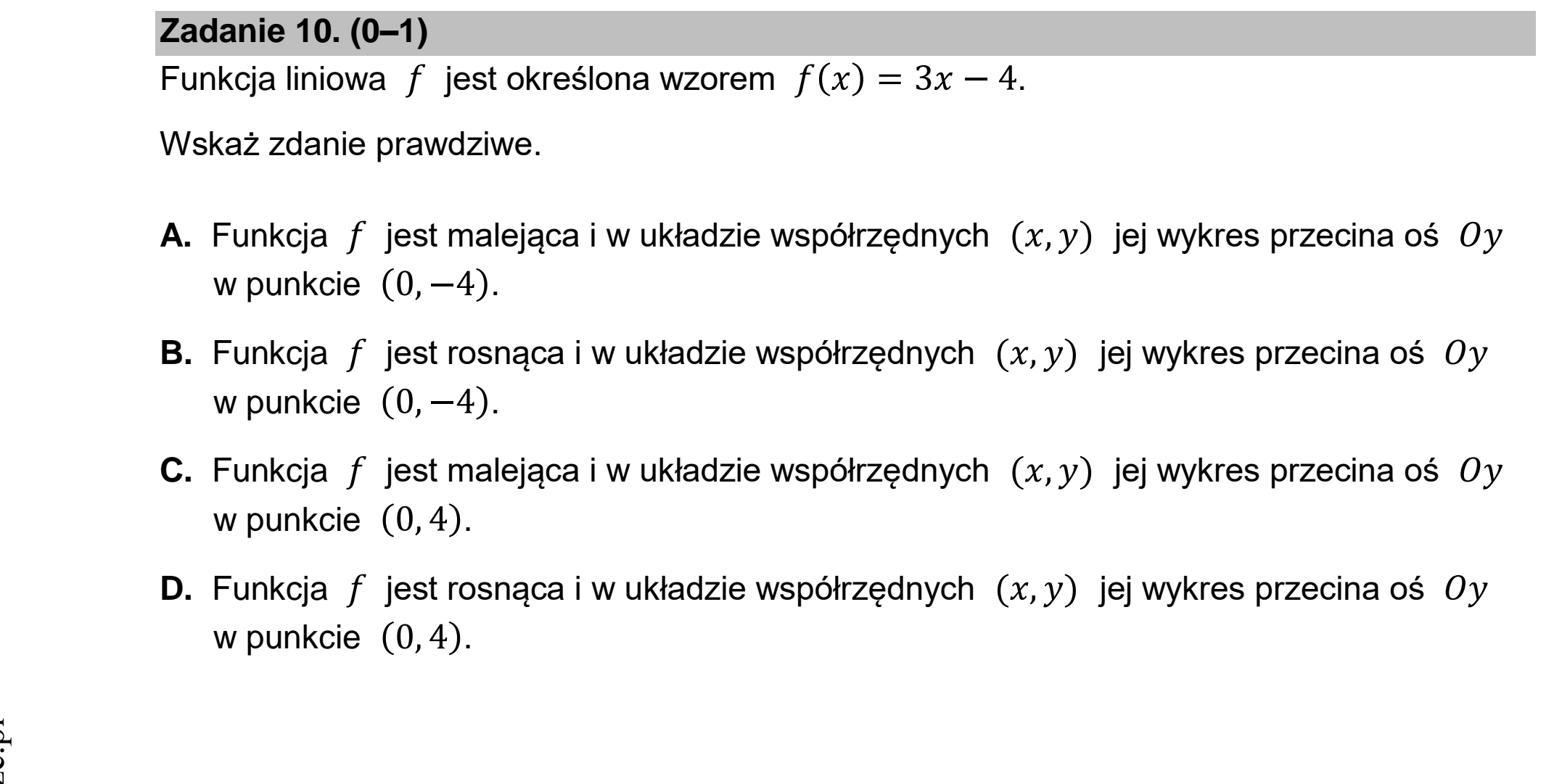 Matura dodatkowa, czerwiec 2026, zadanie 10