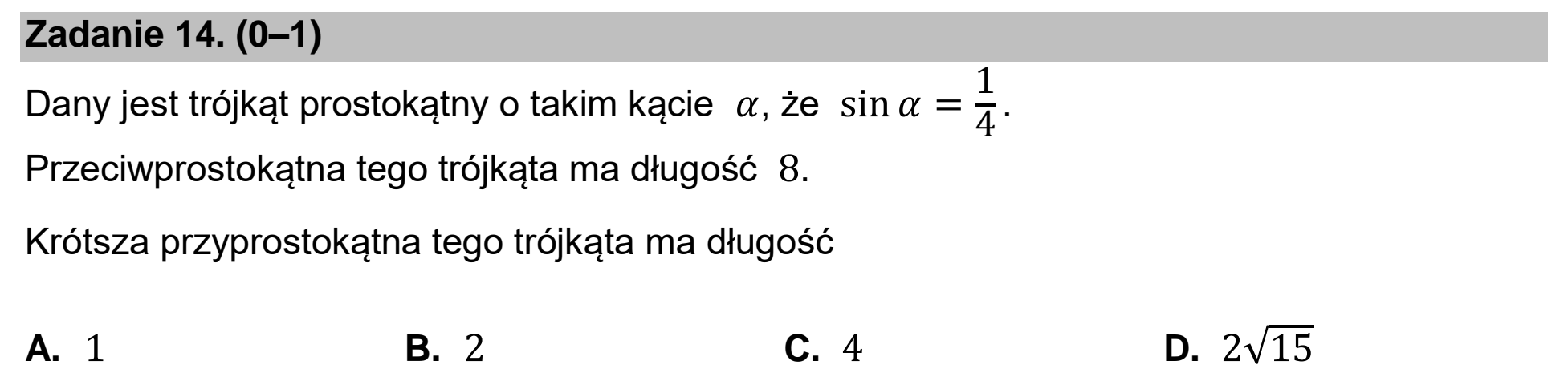 Matura dodatkowa, czerwiec 2026, zadanie 14
