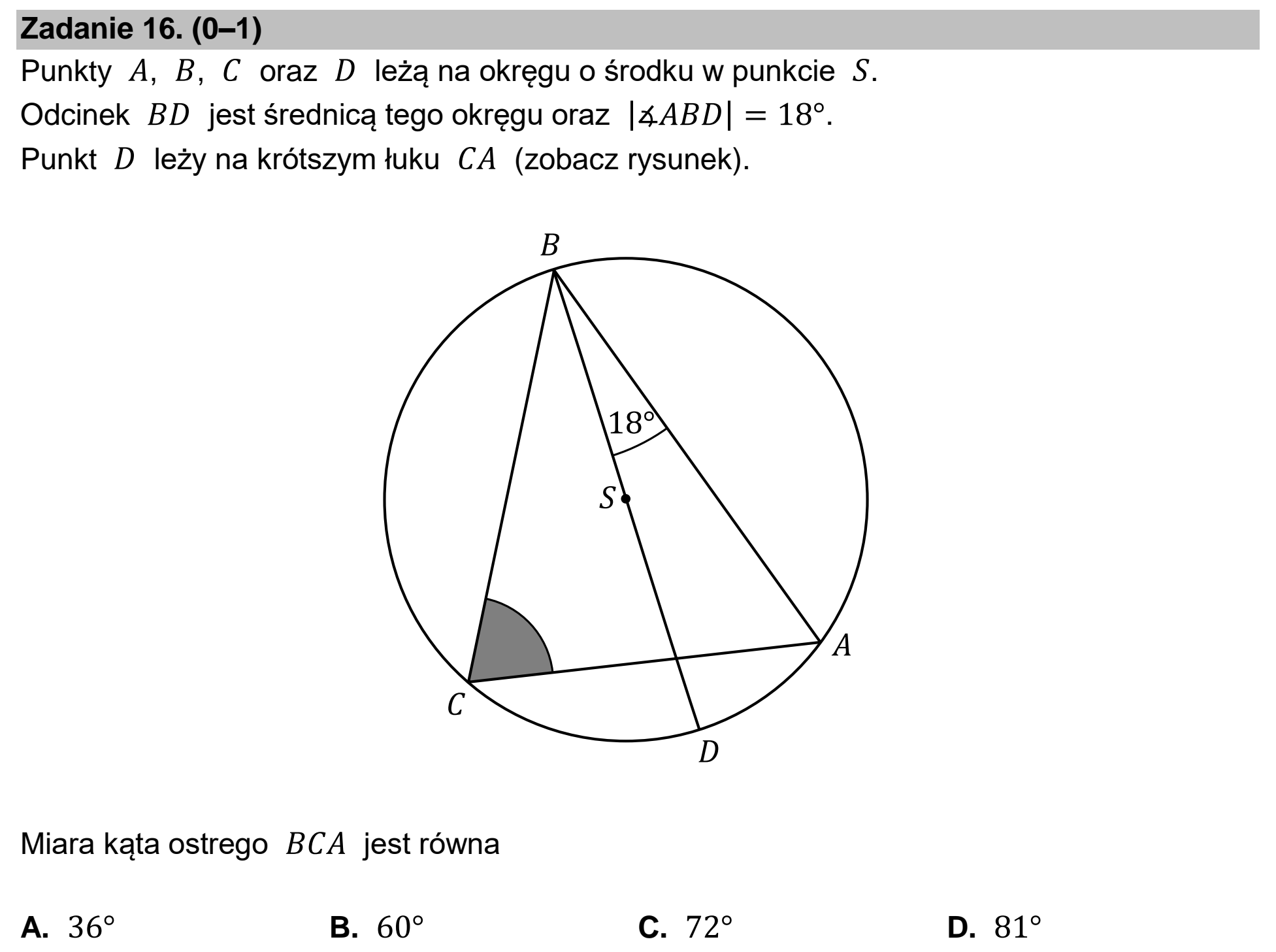 Matura dodatkowa, czerwiec 2026, zadanie 16