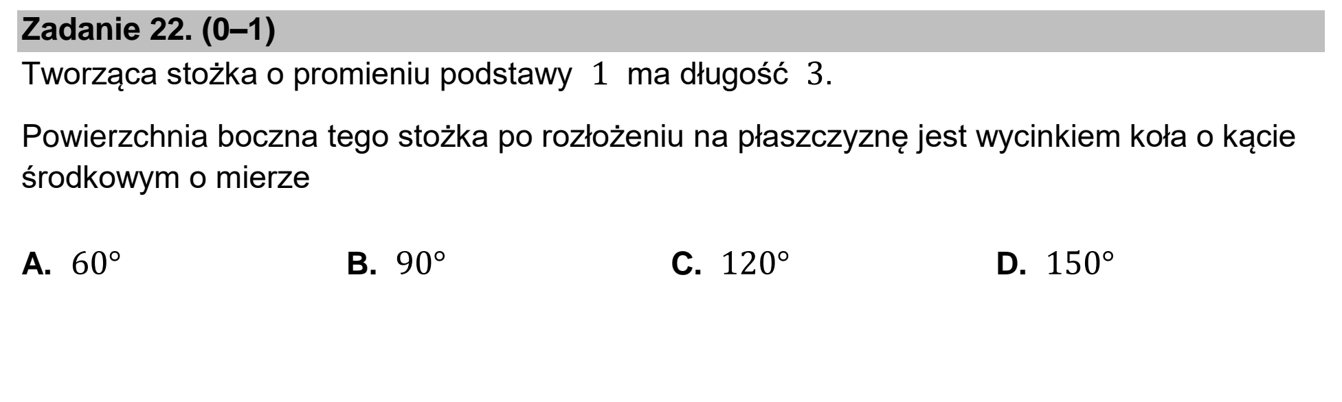 Matura dodatkowa, czerwiec 2026, zadanie 22