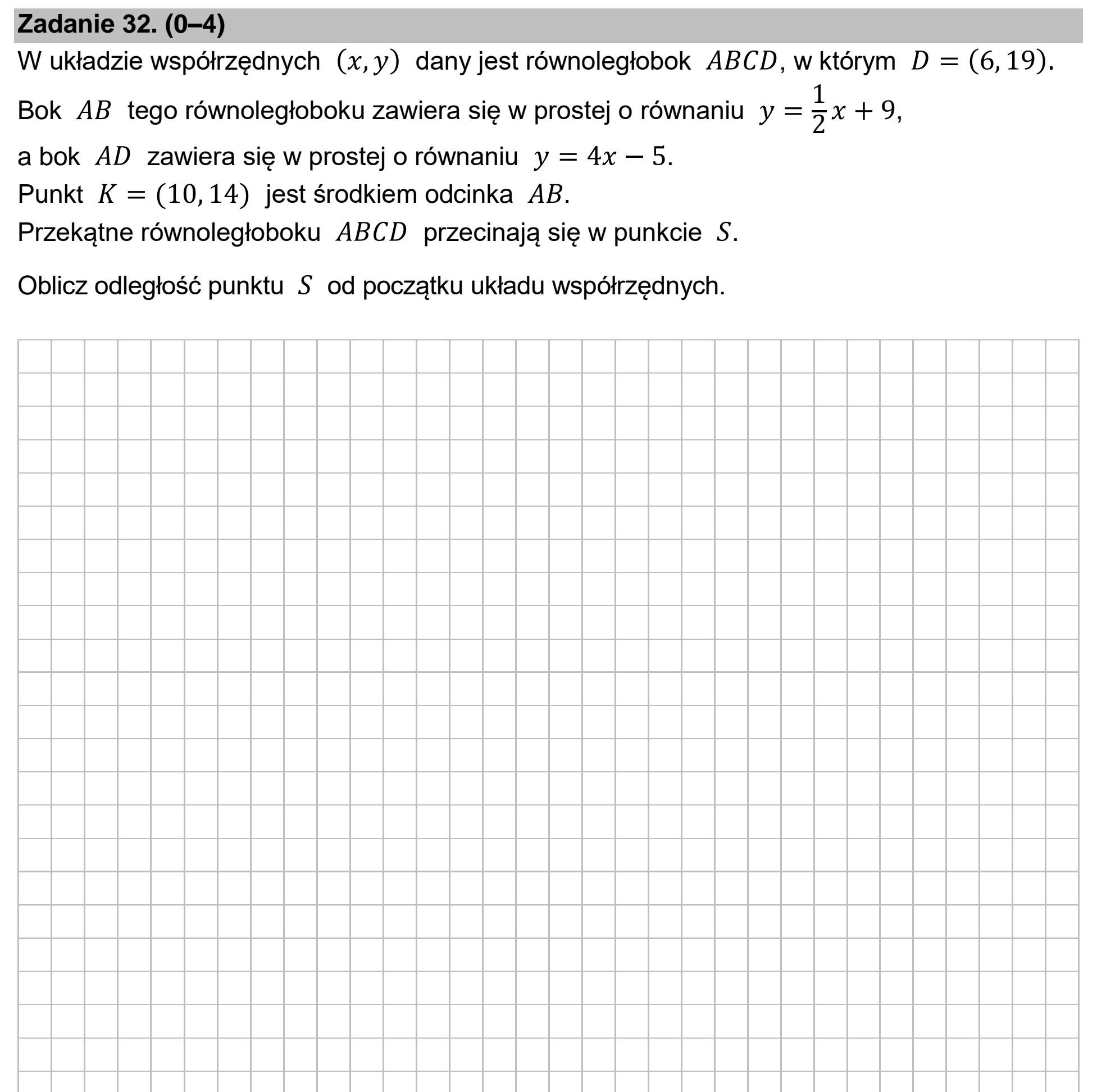 Matura dodatkowa, czerwiec 2026, zadanie 32
