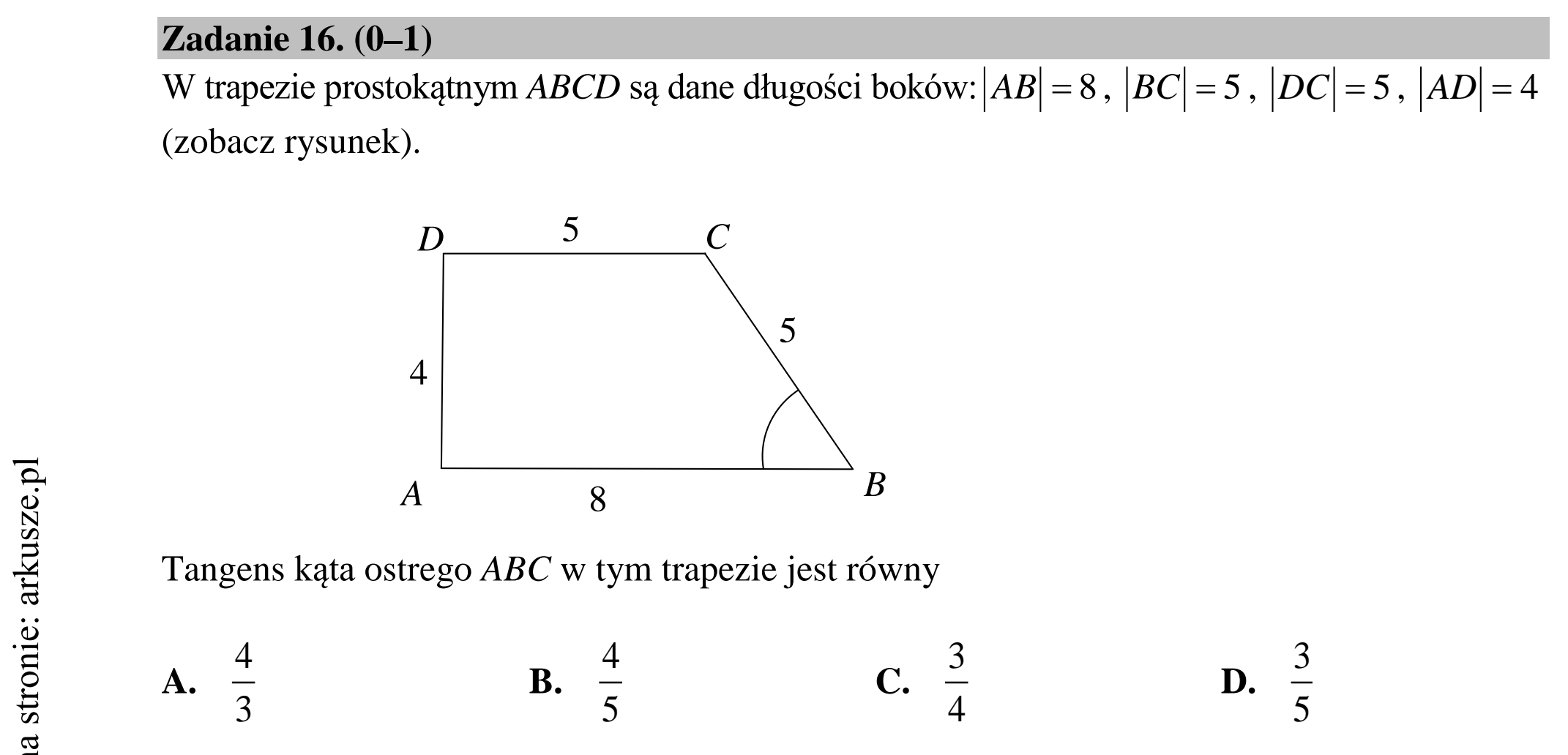Matura dodatkowa, lipiec 2020, zadanie 16