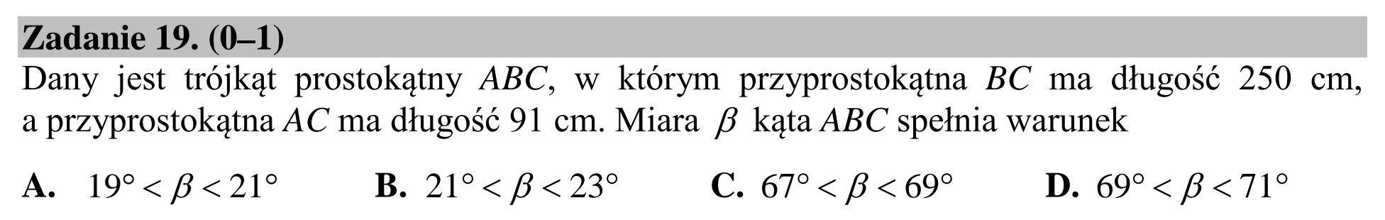 Matura dodatkowa, lipiec 2020, zadanie 19