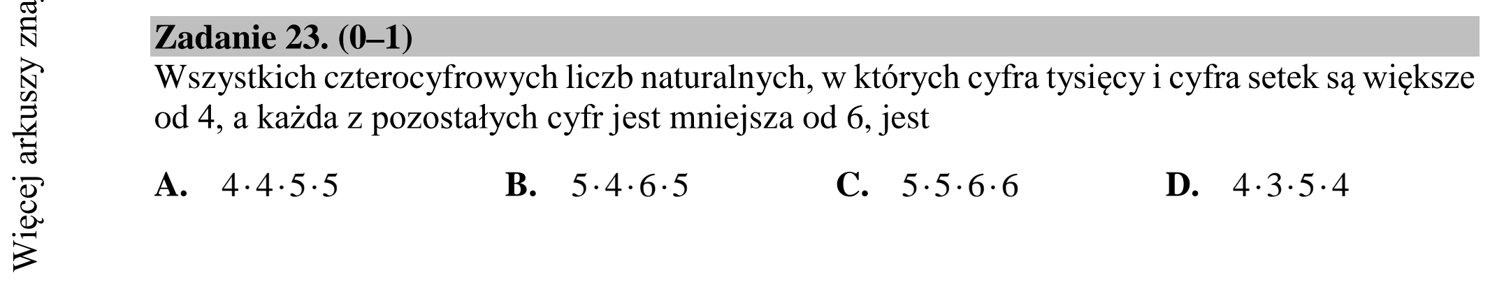 Matura dodatkowa, lipiec 2020, zadanie 23
