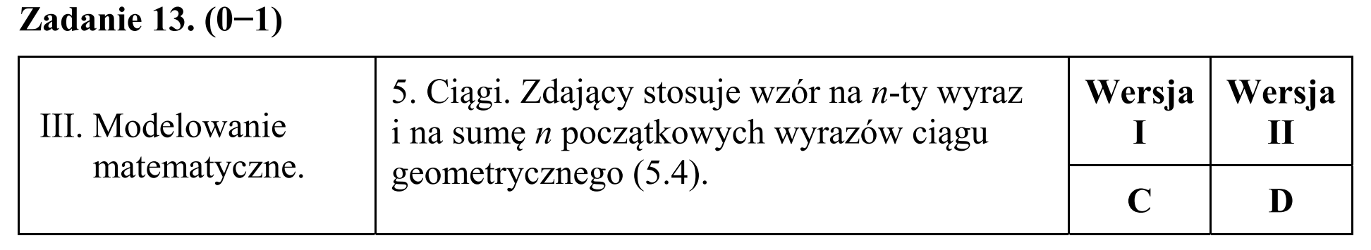 Matura, maj 2015, odpowiedź do zadania 13
