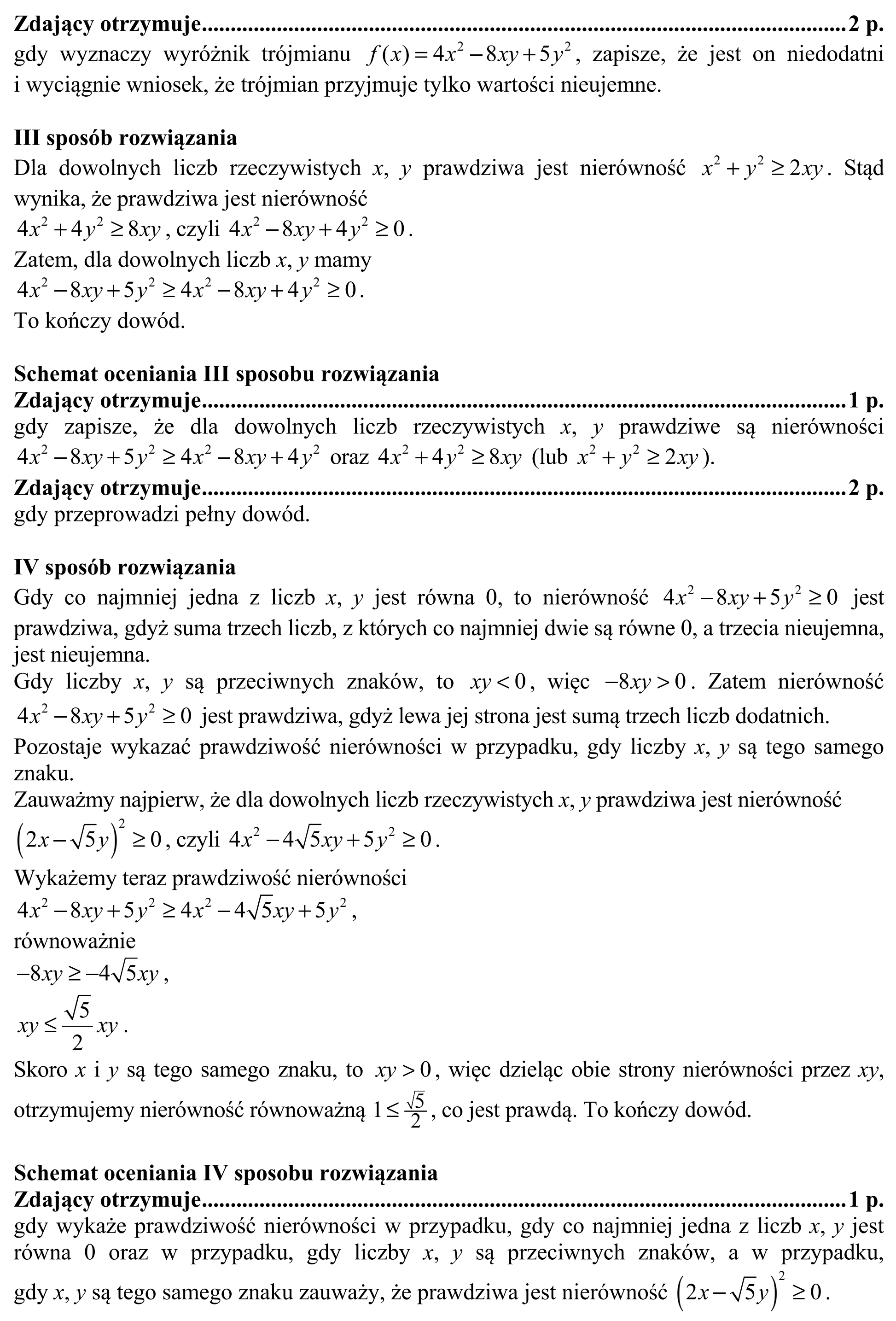 Matura, maj 2015, odpowiedź do zadania 27, fragment 2