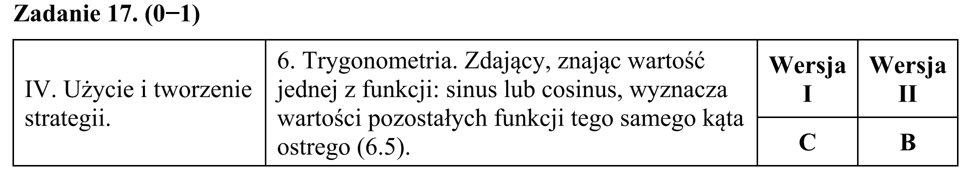 Matura, maj 2016, odpowiedź do zadania 17