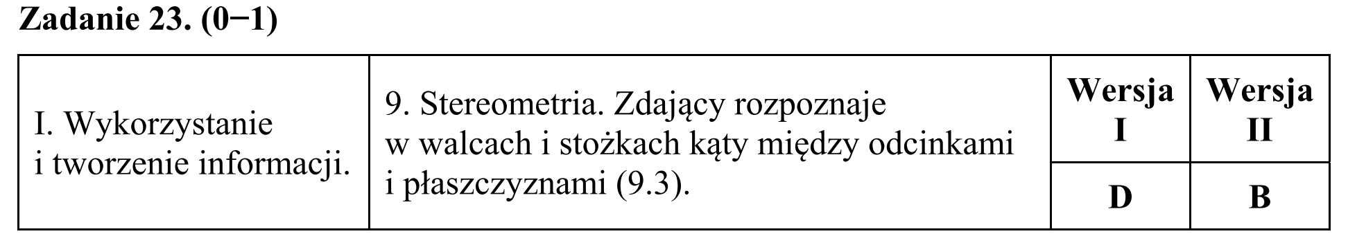 Matura, maj 2016, odpowiedź do zadania 23