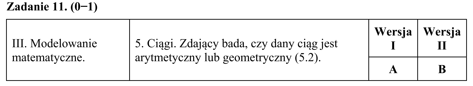 Matura, maj 2018, odpowiedź do zadania 11