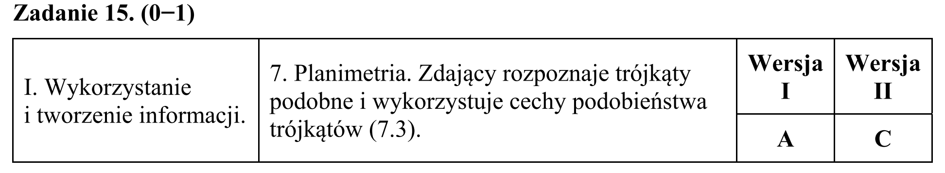 Matura, maj 2018, odpowiedź do zadania 15