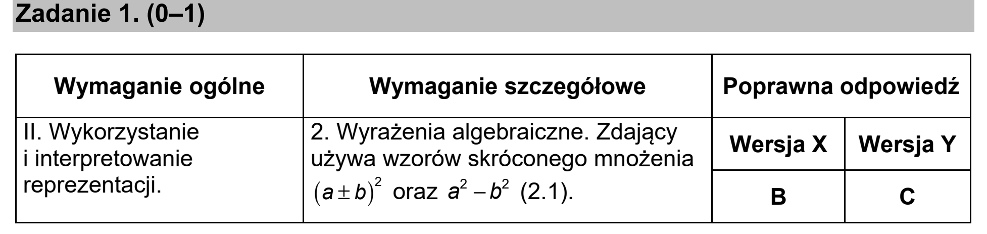 Matura, maj 2020, odpowiedź do zadania 1