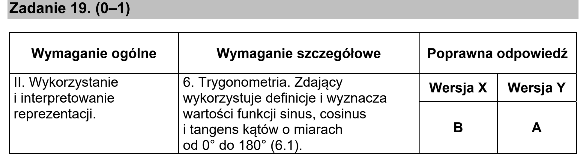 Matura, maj 2020, odpowiedź do zadania 19
