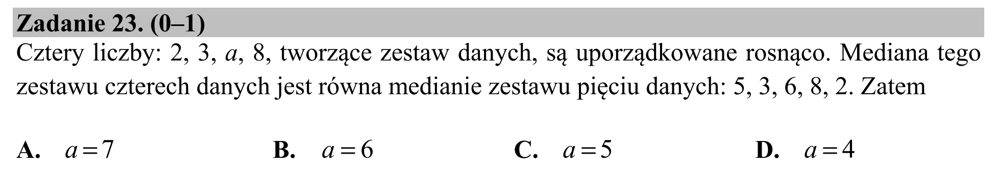Matura, maj 2020, podgląd zadania 23