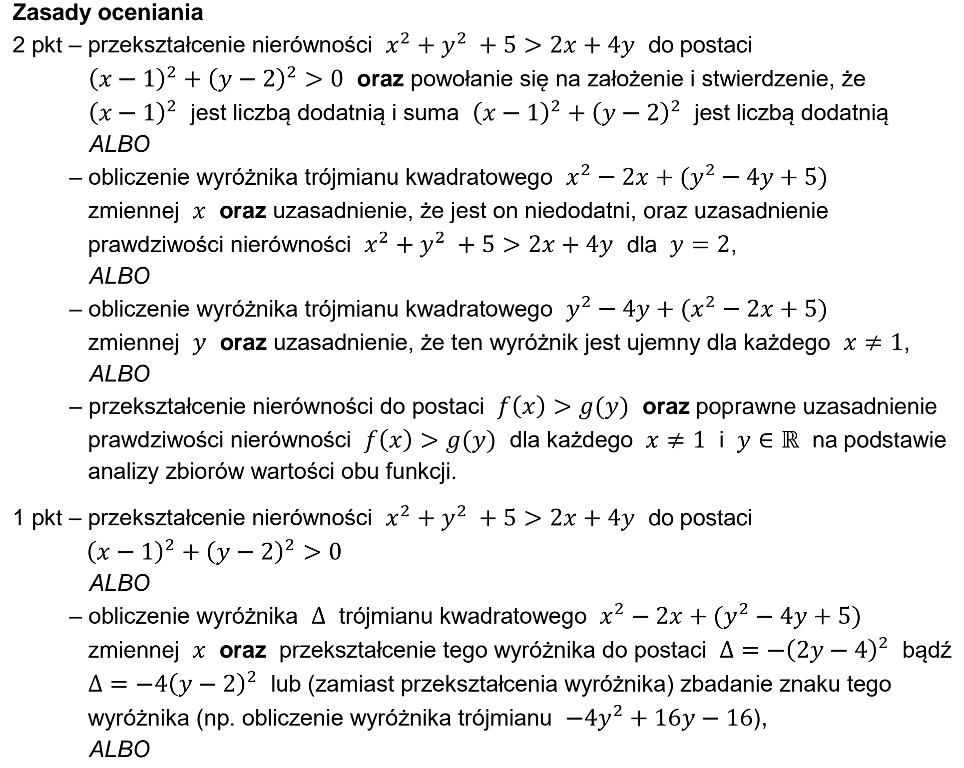 Matura, maj 2023, odpowiedź do zadania 32