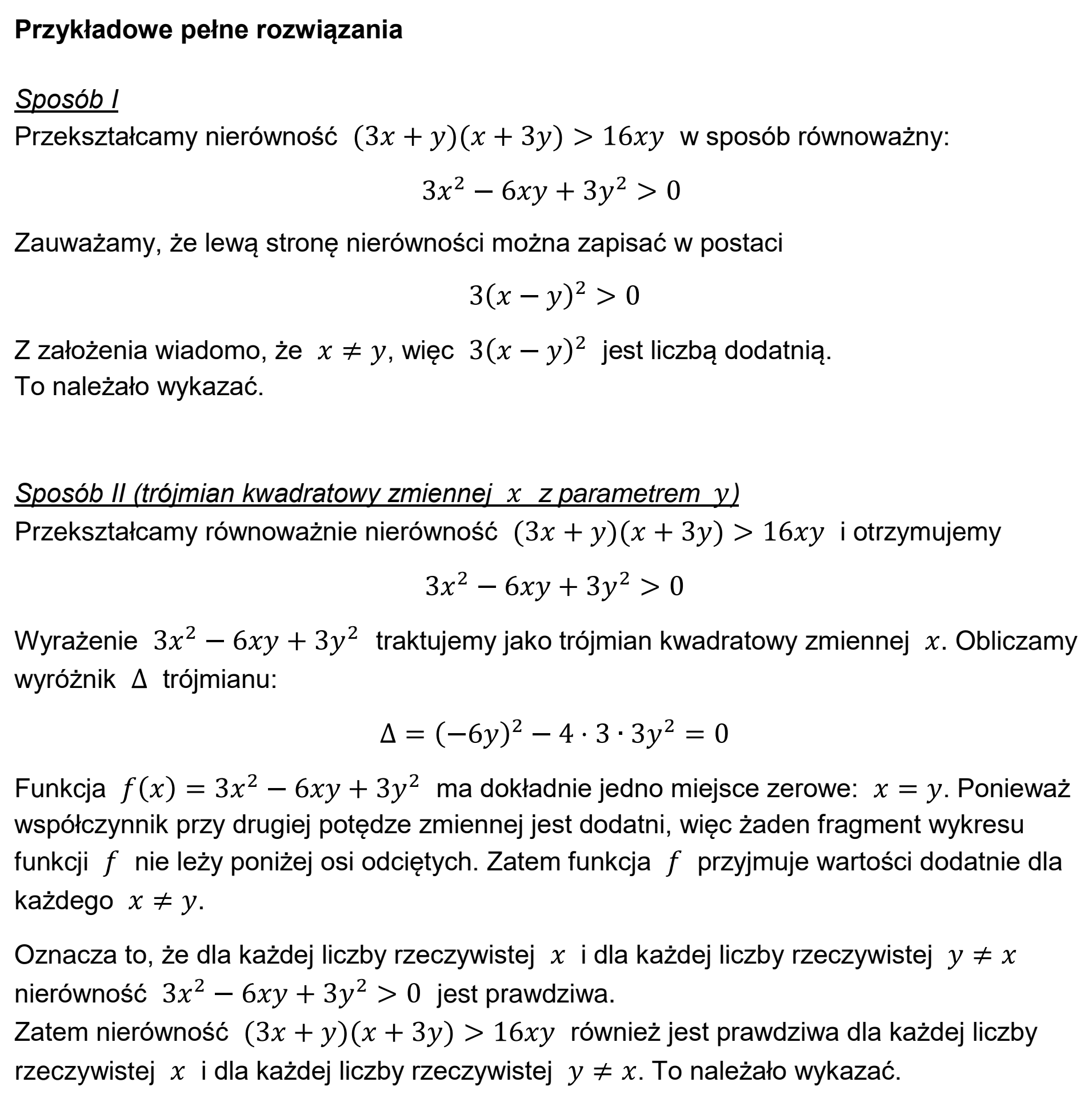 Matura, maj 2024, odpowiedź do zadania 31, fragment 2