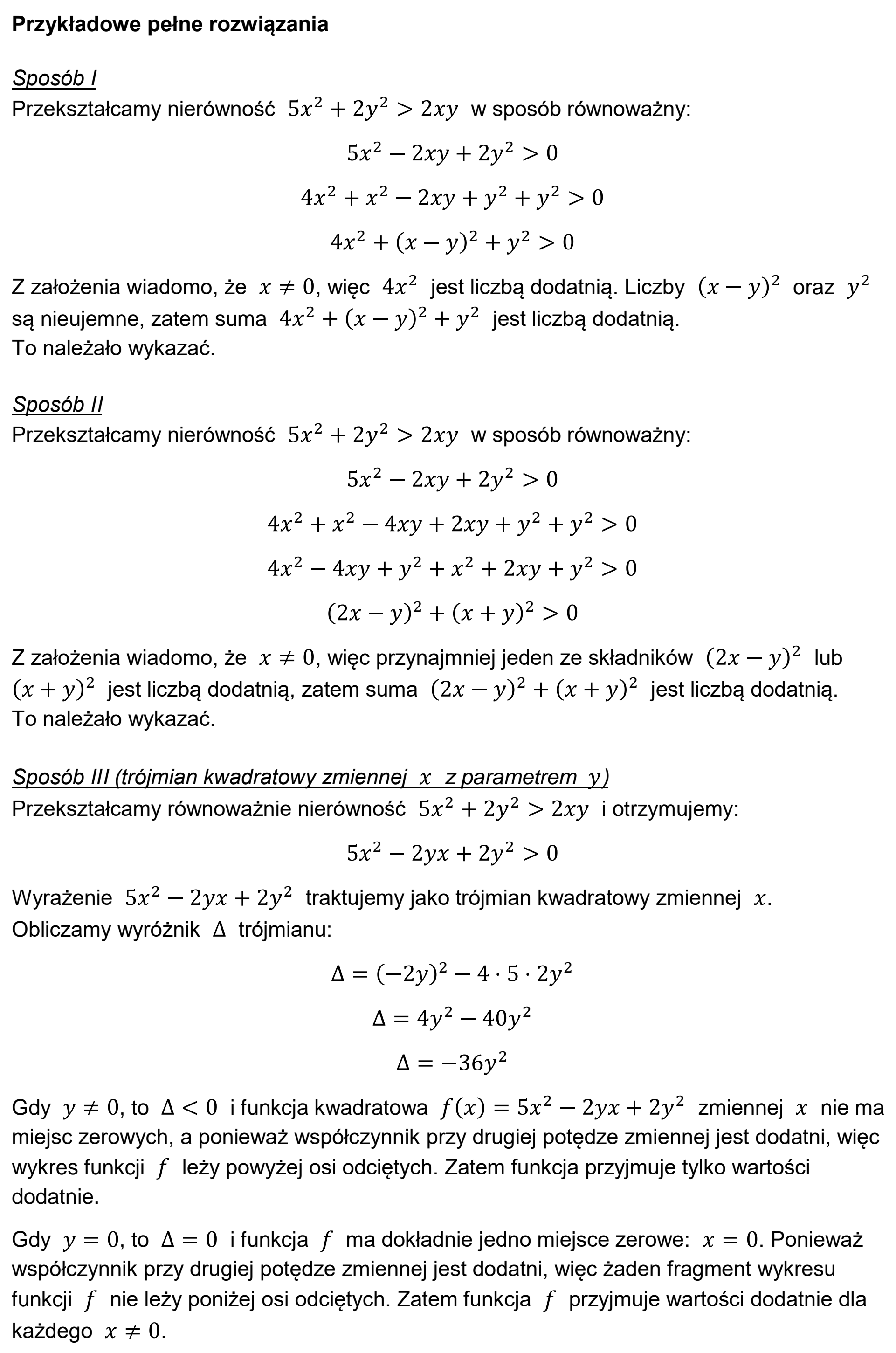 Matura, maj 2025, odpowiedź do zadania 27, fragment 2