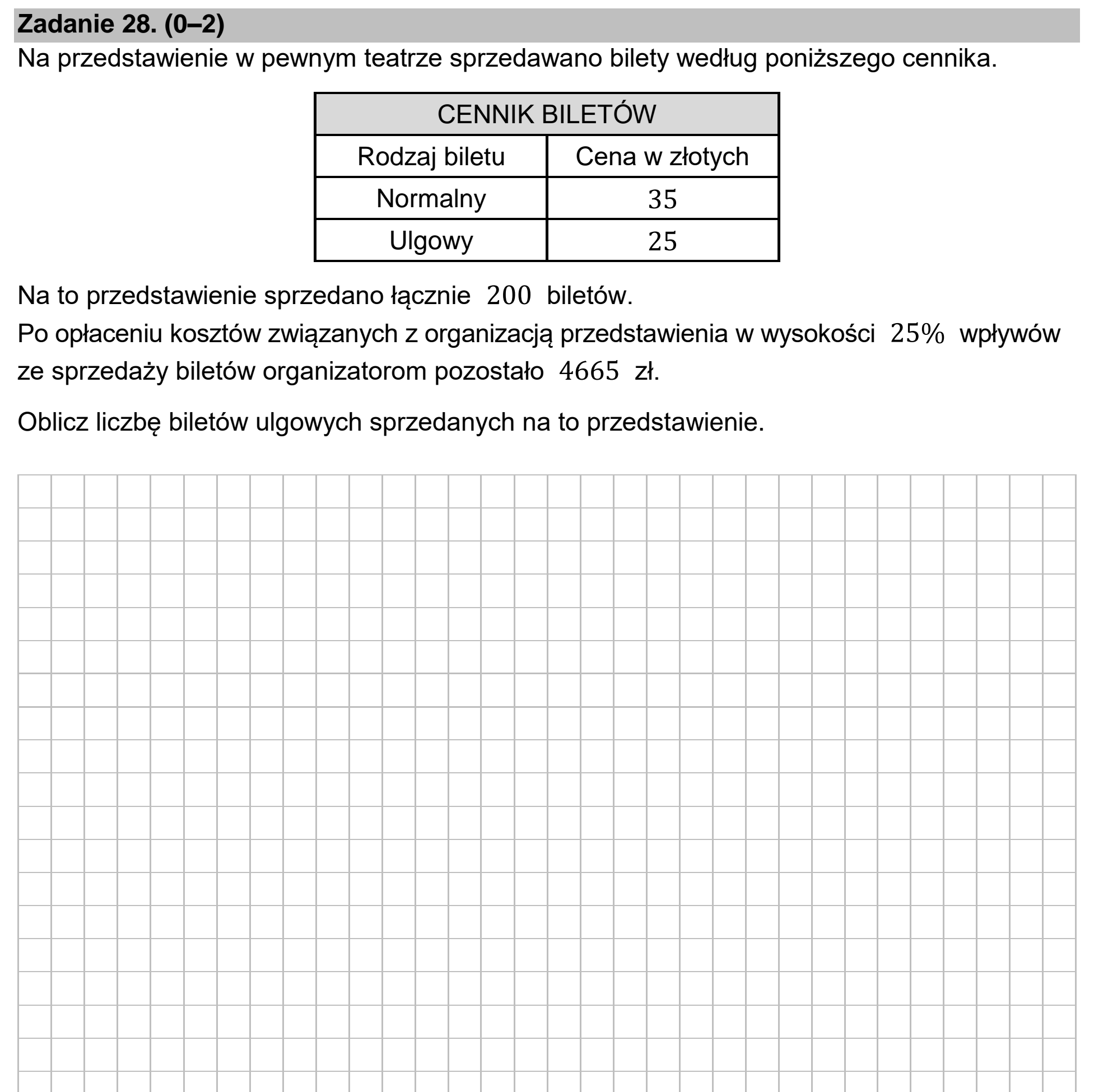 Matura, maj 2026, podgląd zadania 28