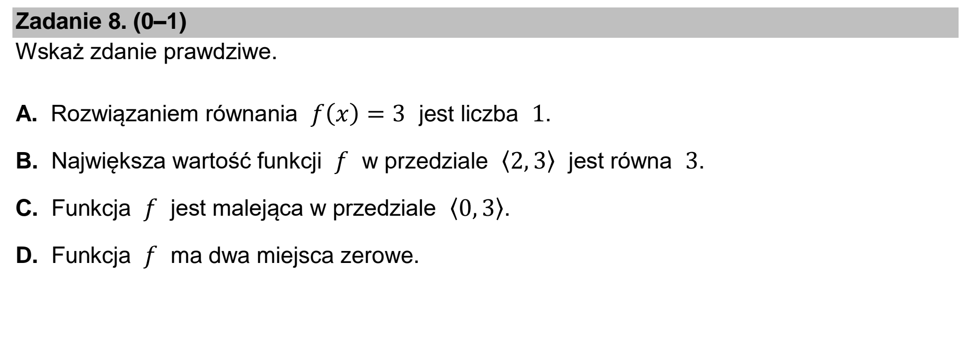Matura, maj 2026, podgląd zadania 8