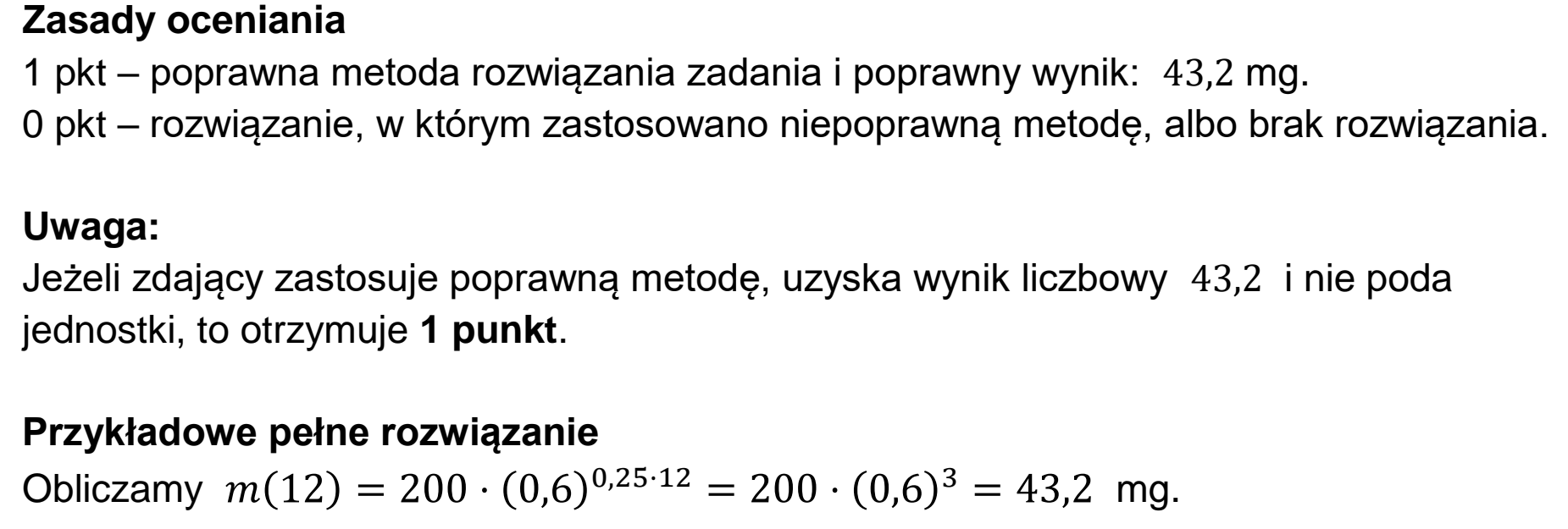 Matura dodatkowa, czerwiec 2023, odpowiedź do zadania 15.1