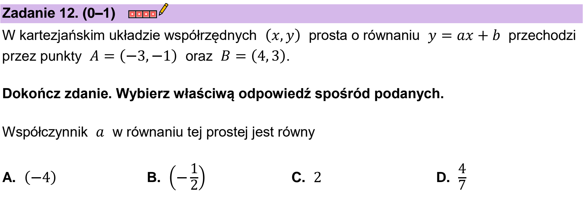 Matura dodatkowa, czerwiec 2023, podgląd zadania 12