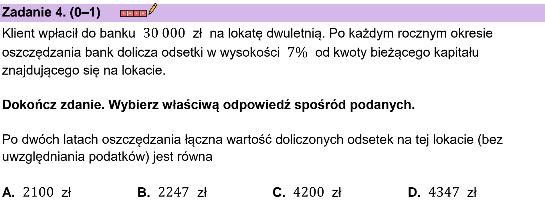 Matura dodatkowa, czerwiec 2023, podgląd zadania 4