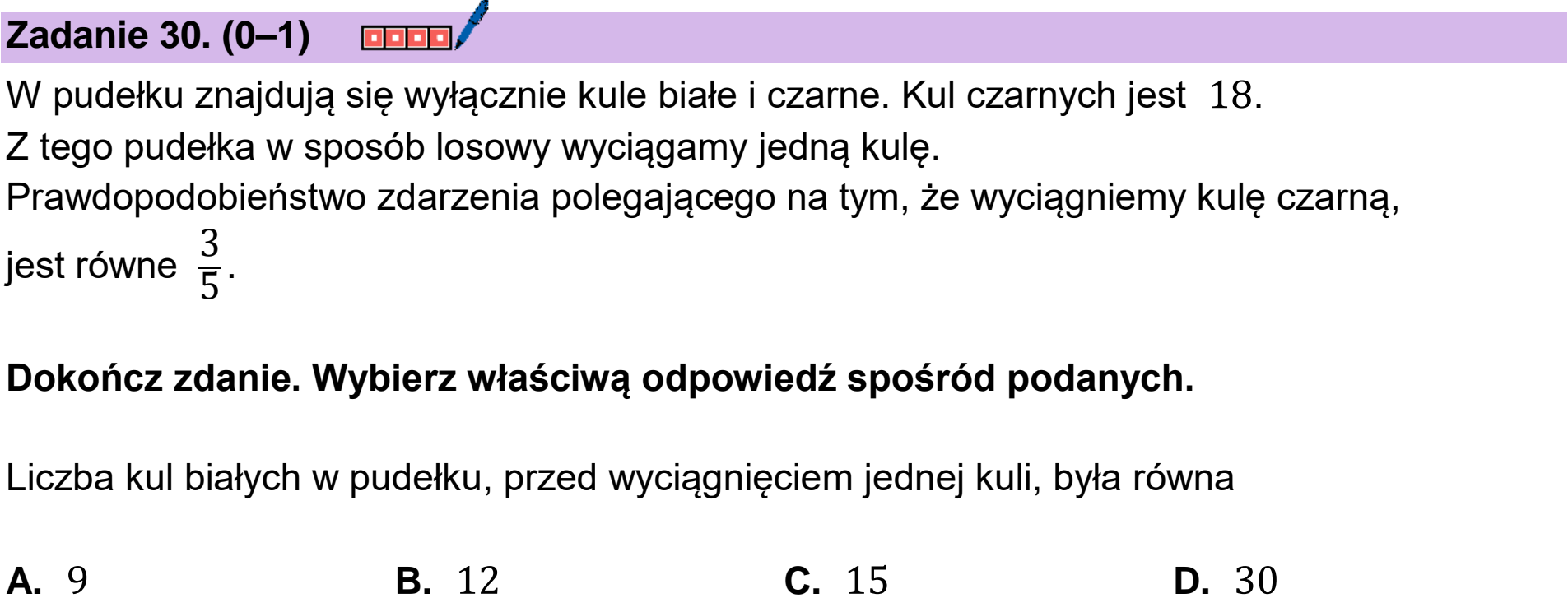 Matura dodatkowa, czerwiec 2024, podgląd zadania 30