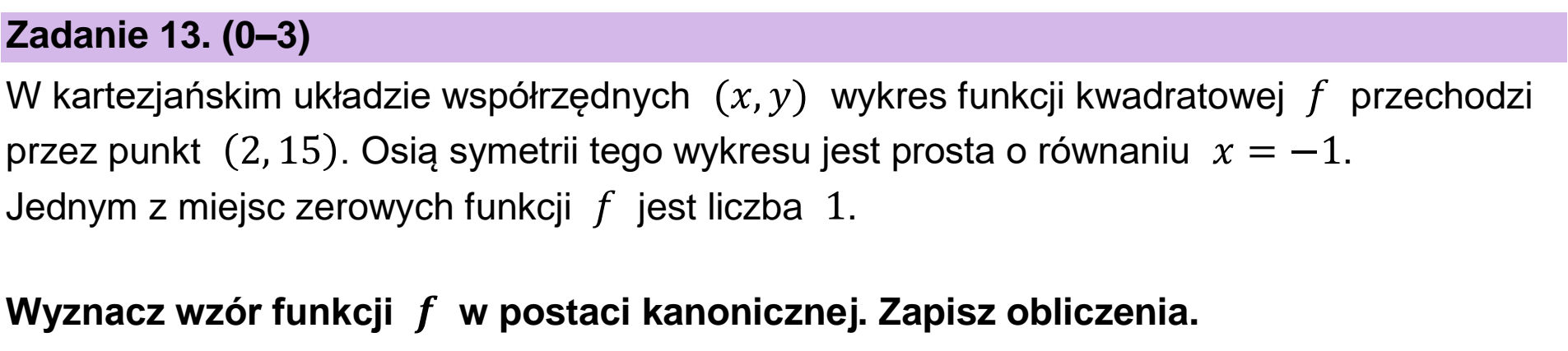 Matura dodatkowa, czerwiec 2025, podgląd zadania 13