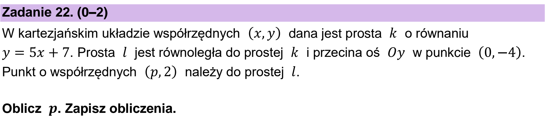 Matura dodatkowa, czerwiec 2025, podgląd zadania 22
