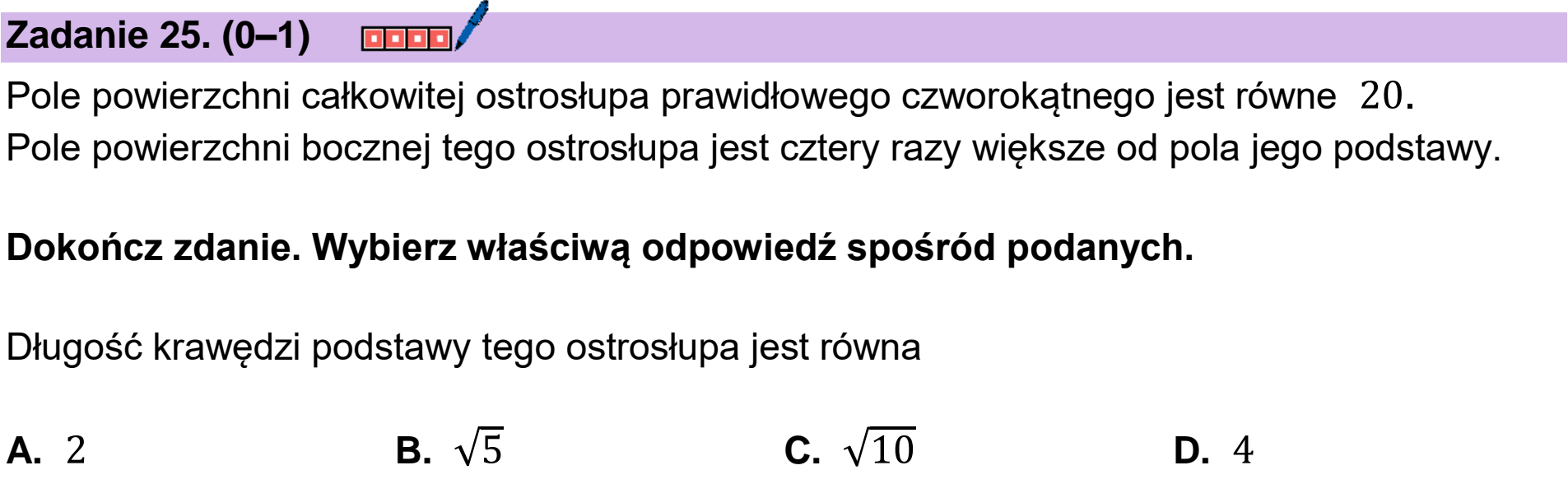 Matura dodatkowa, czerwiec 2025, podgląd zadania 25