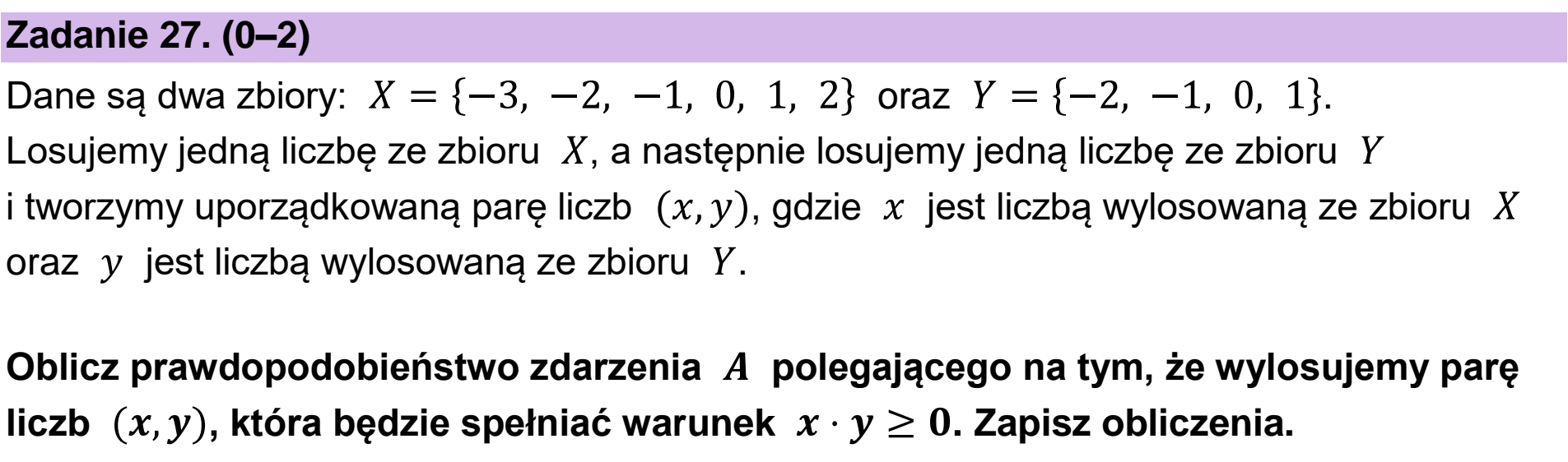Matura dodatkowa, czerwiec 2025, podgląd zadania 27