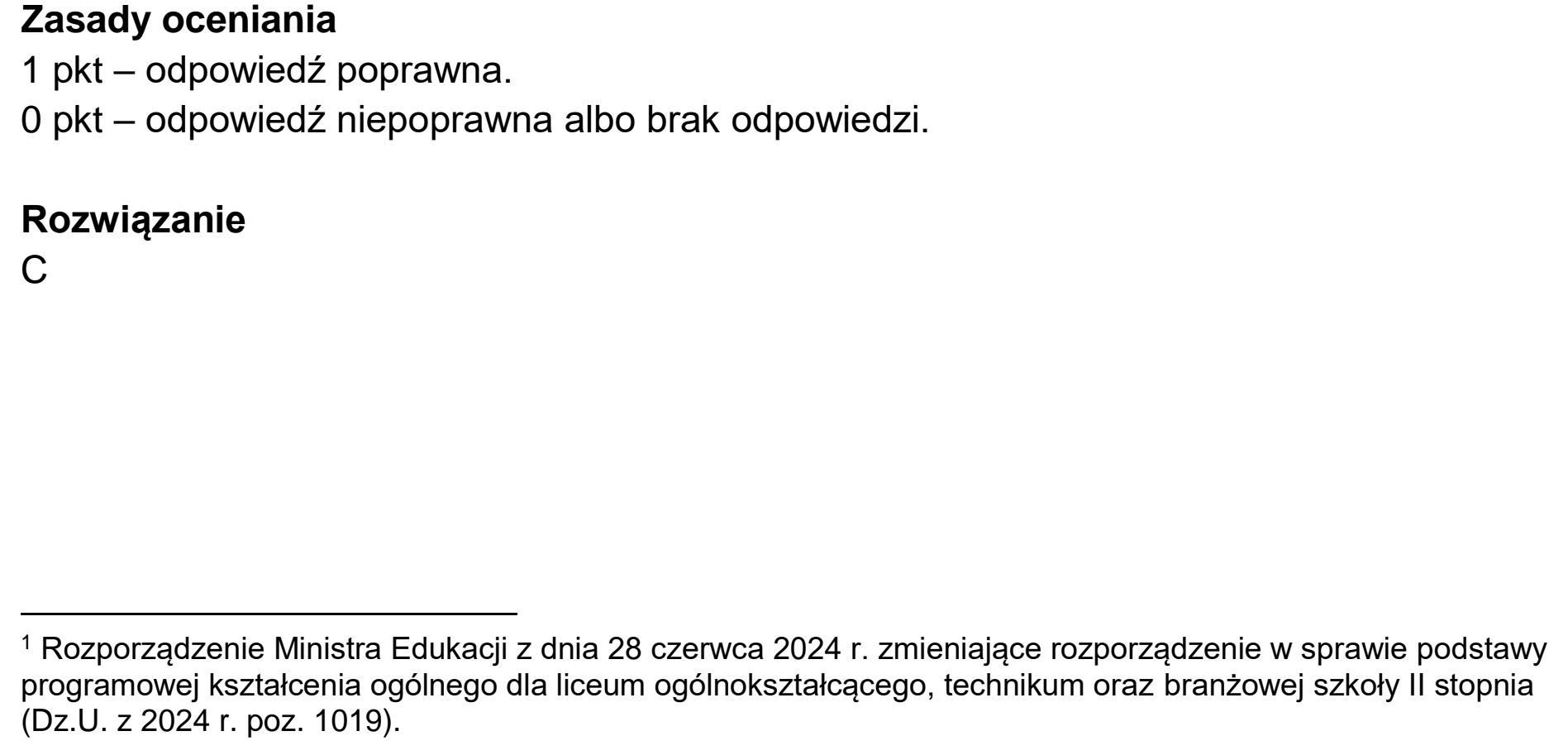 Matura dodatkowa, czerwiec 2026, odpowiedź do zadania 1