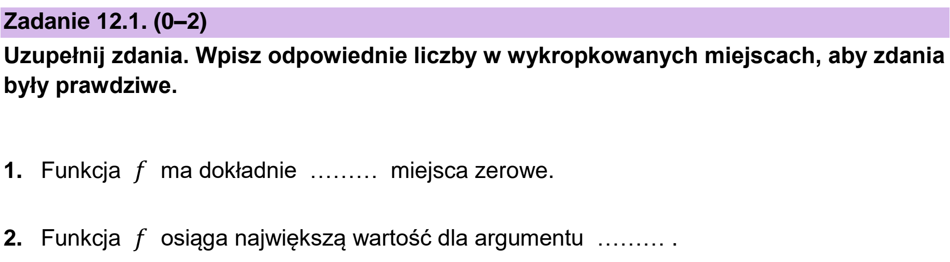 Matura dodatkowa, czerwiec 2026, zadanie 12.1