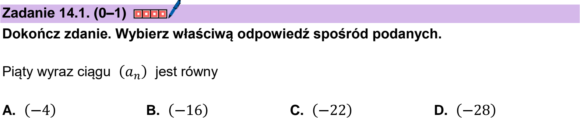 Matura dodatkowa, czerwiec 2026, zadanie 14.1