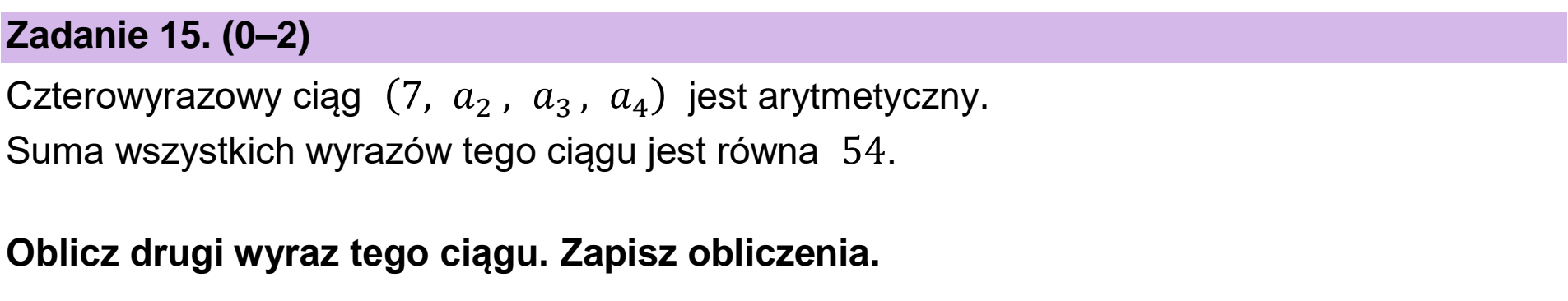 Matura dodatkowa, czerwiec 2026, podgląd zadania 15
