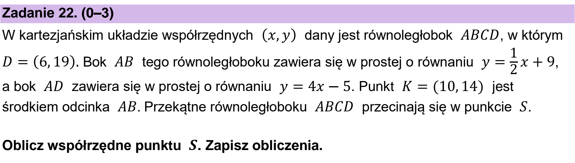Matura dodatkowa, czerwiec 2026, podgląd zadania 22