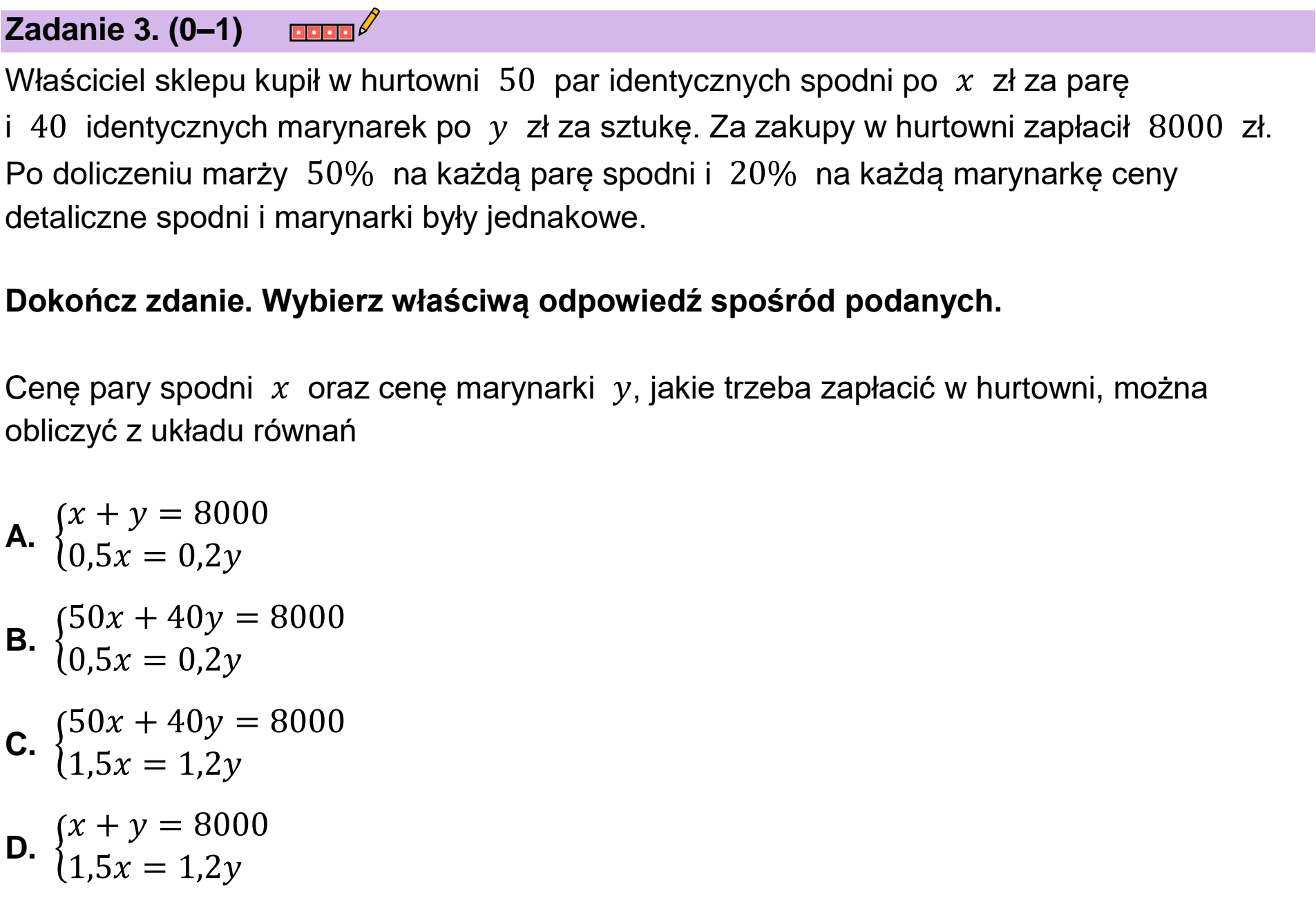Matura próbna, grudzien 2022, podgląd zadania 3