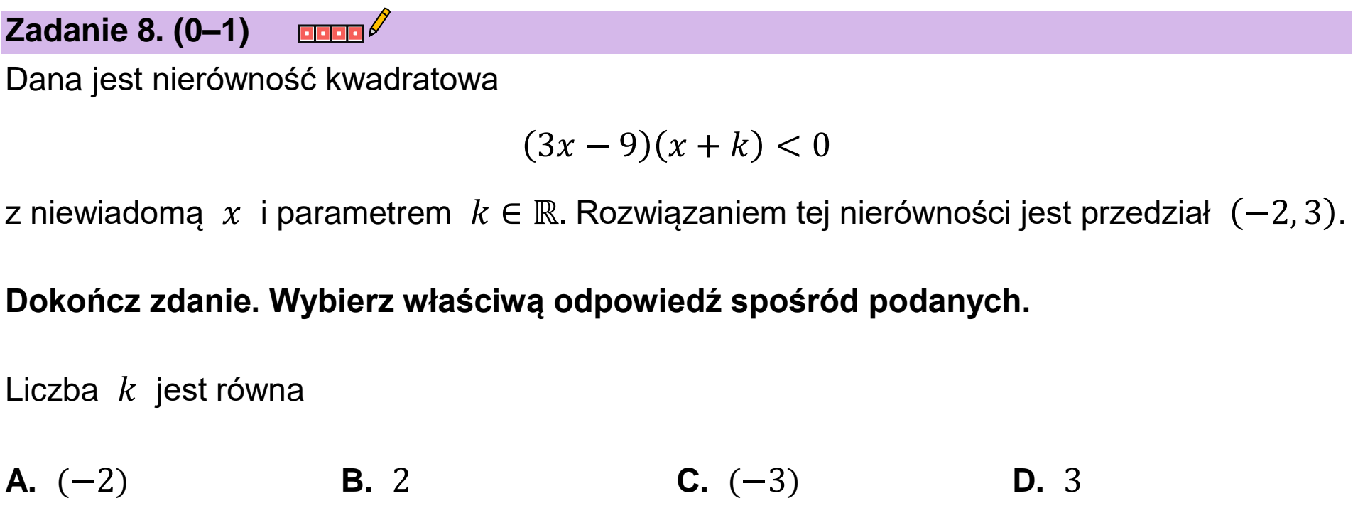 Matura próbna, grudzien 2022, podgląd zadania 8