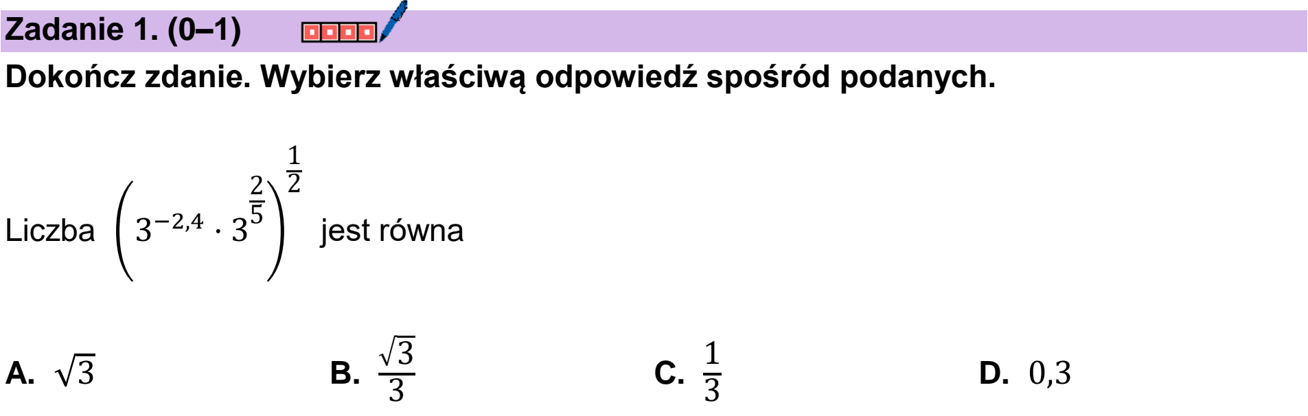 Matura próbna, grudzien 2023, podgląd zadania 1