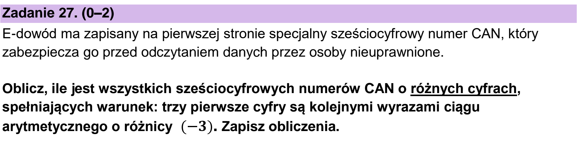 Matura próbna, grudzien 2023, podgląd zadania 27