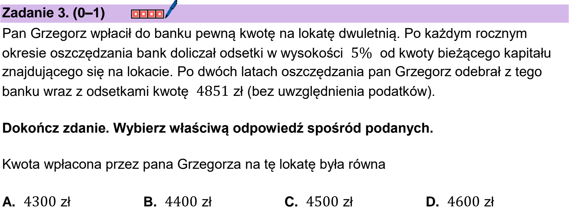 Matura próbna, grudzien 2023, podgląd zadania 3