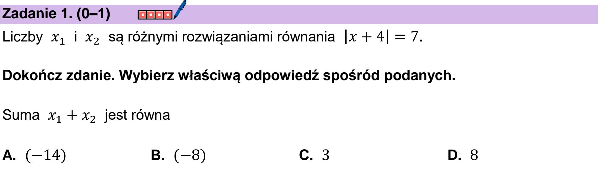Matura próbna, grudzien 2024, podgląd zadania 1