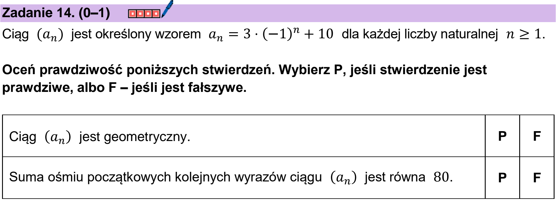 Matura próbna, grudzien 2024, podgląd zadania 14