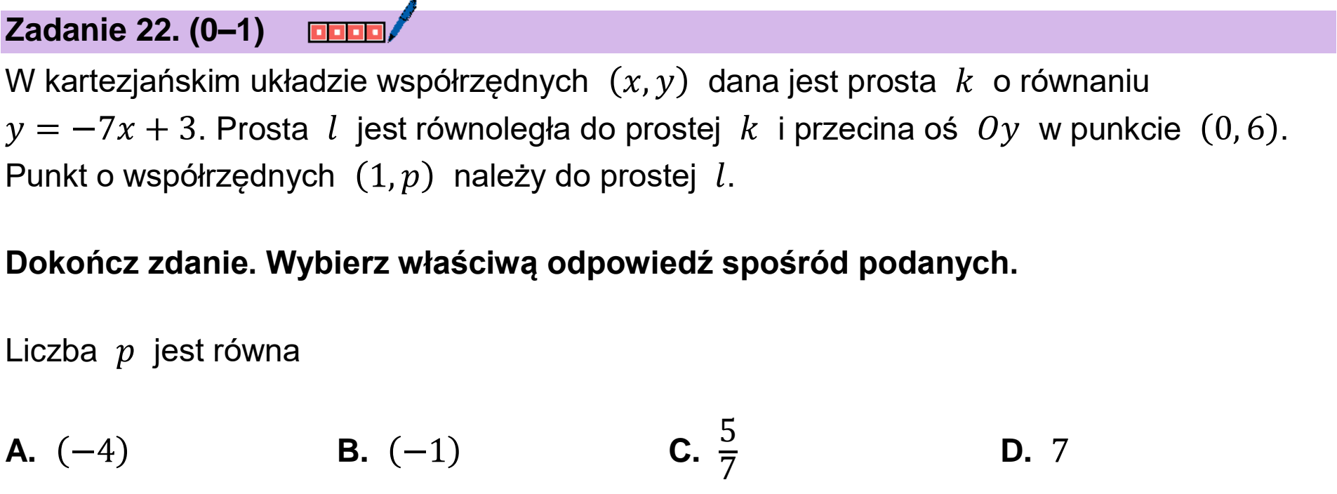 Matura próbna, grudzien 2024, podgląd zadania 22