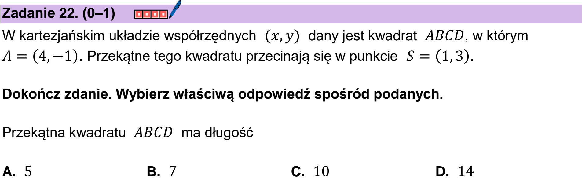 Matura, maj 2025, podgląd zadania 22
