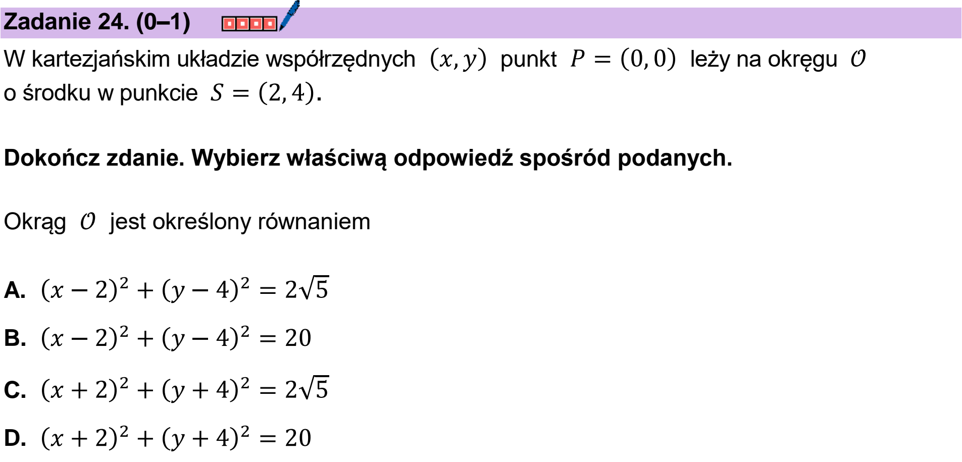 Matura, maj 2025, podgląd zadania 24