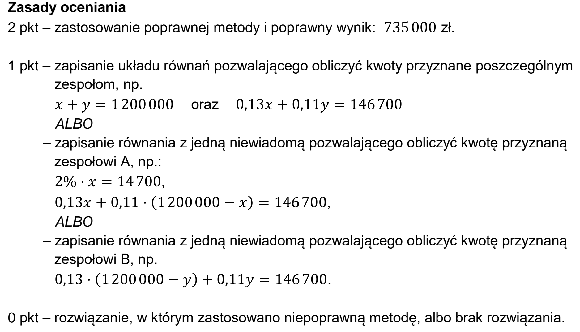 Matura, maj 2025, odpowiedź do zadania 9