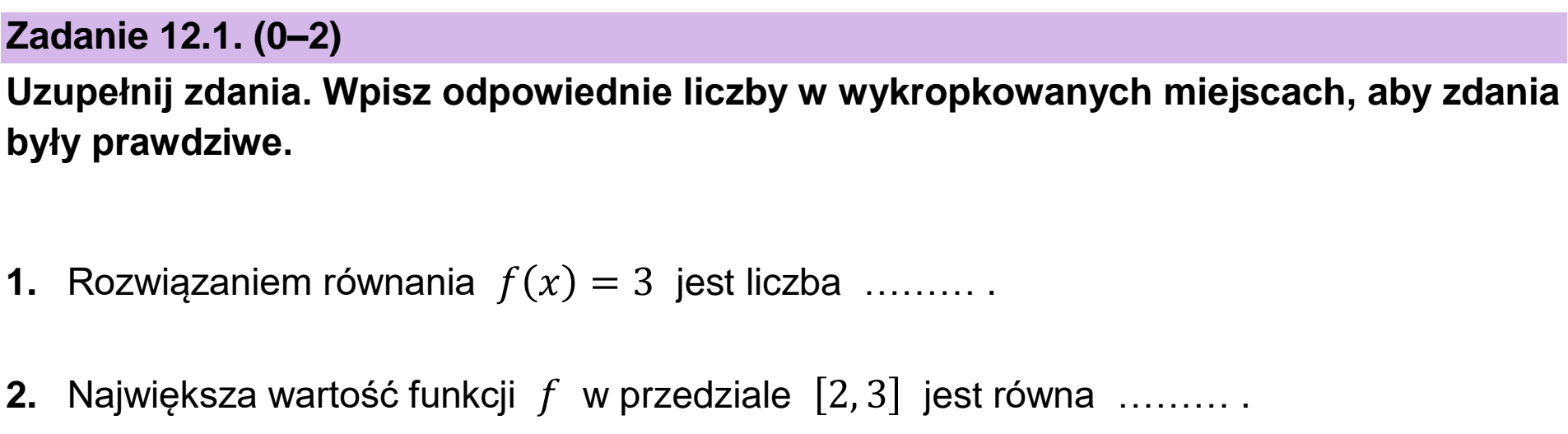 Matura, maj 2026, zadanie 12.1
