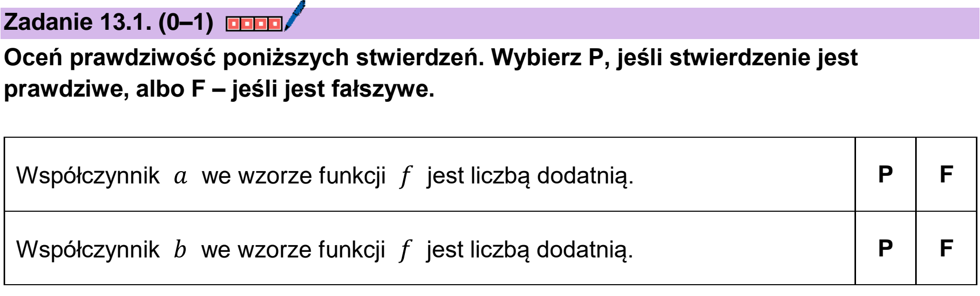 Matura, maj 2026, zadanie 13.1